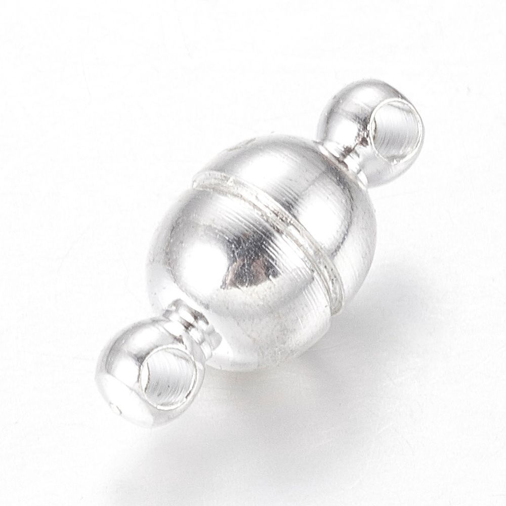 Silver Plated Magnetic Clasp, 11x5mm