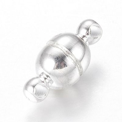 Silver Plated Magnetic Clasp, 11x5mm