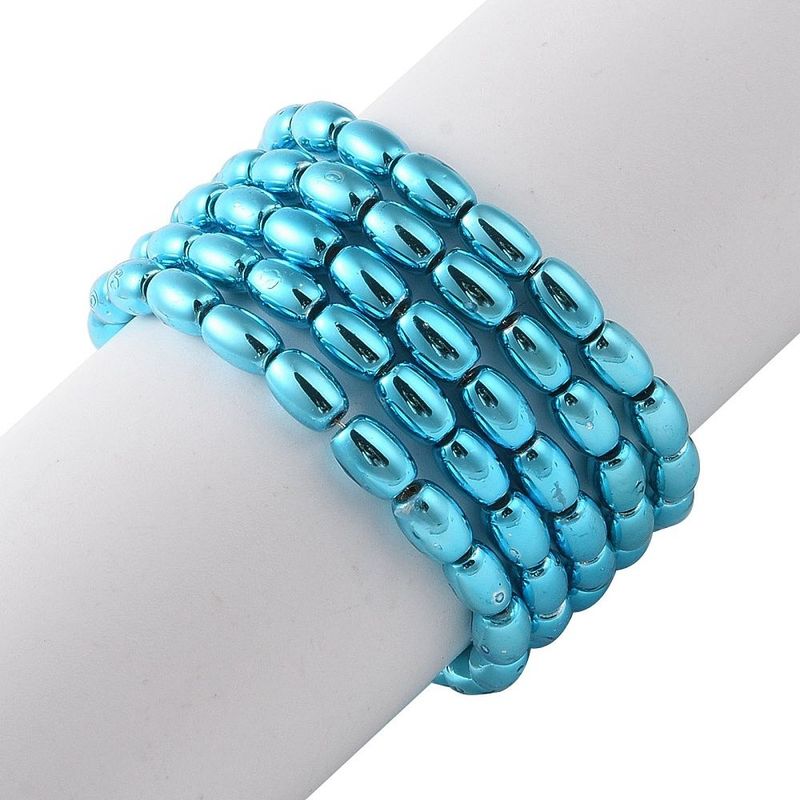 Electroplated Glass Oval Beads in Turquoise, 4x3mm