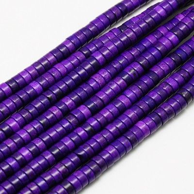 Howlite Heishi Beads in Purple, 6x3mm, 1 Strand