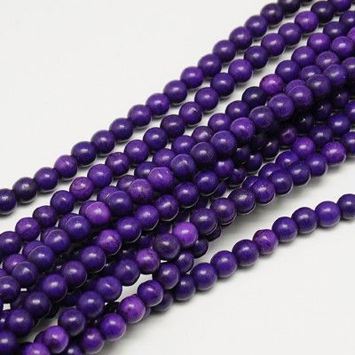 Howlite Beads in Purple, 8mm, 1 Strand