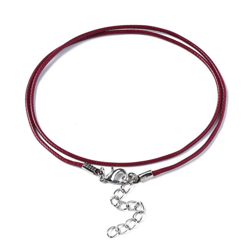 Waxed Cord Finished Necklace in Wine, 17"