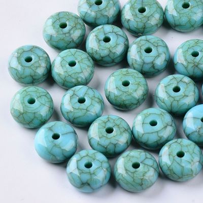 30 x Imitation Turquoise Acrylic Beads, 13x7mm