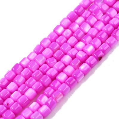 Shell Tube Beads in Hot Pink, 3.5mm, 1 Strand