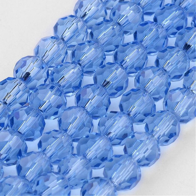 4mm Faceted Crystals in Baby Blue, 1 Strand