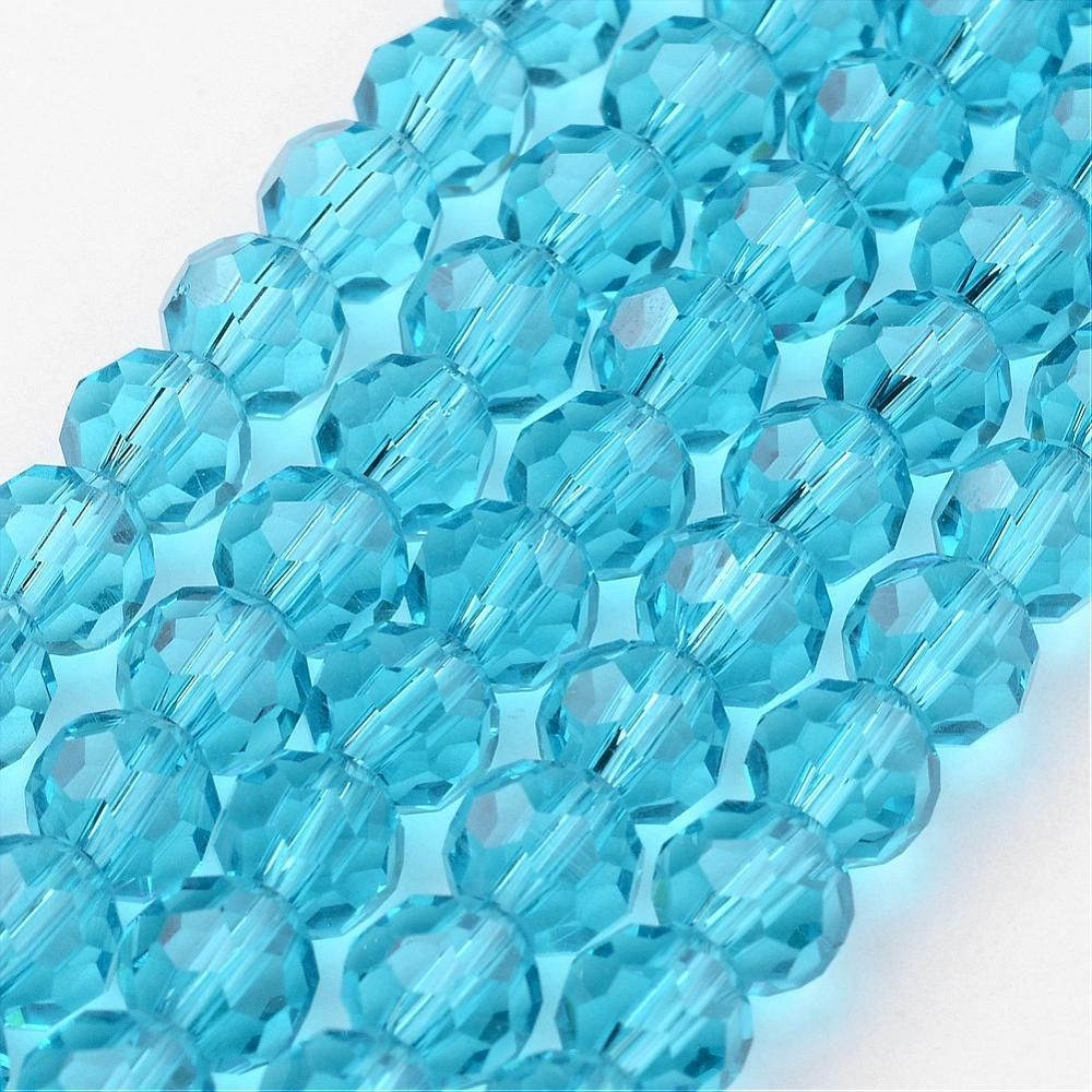 4mm Faceted Crystals in Turquoise, 1 Strand