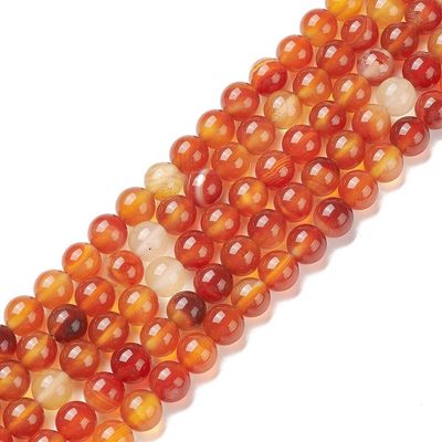 Natural Carnelian Beads, 8mm, 1 Strand