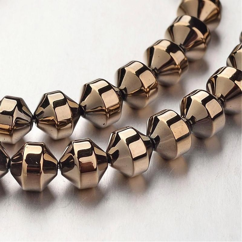 Electroplated Synthetic Hematite Beads, Antique Bronze, 6mm, 1 Strand