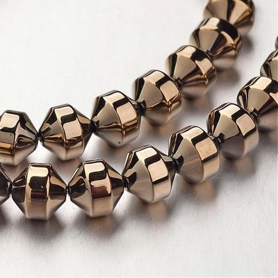 Electroplated Synthetic Hematite Beads, Antique Bronze, 6mm, 1 Strand