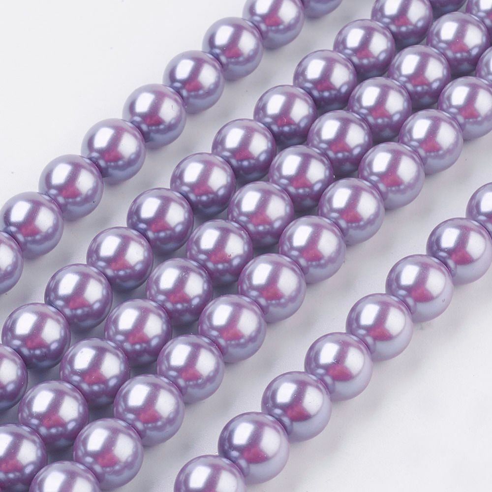 10mm Glass Pearls in Lilac Purple