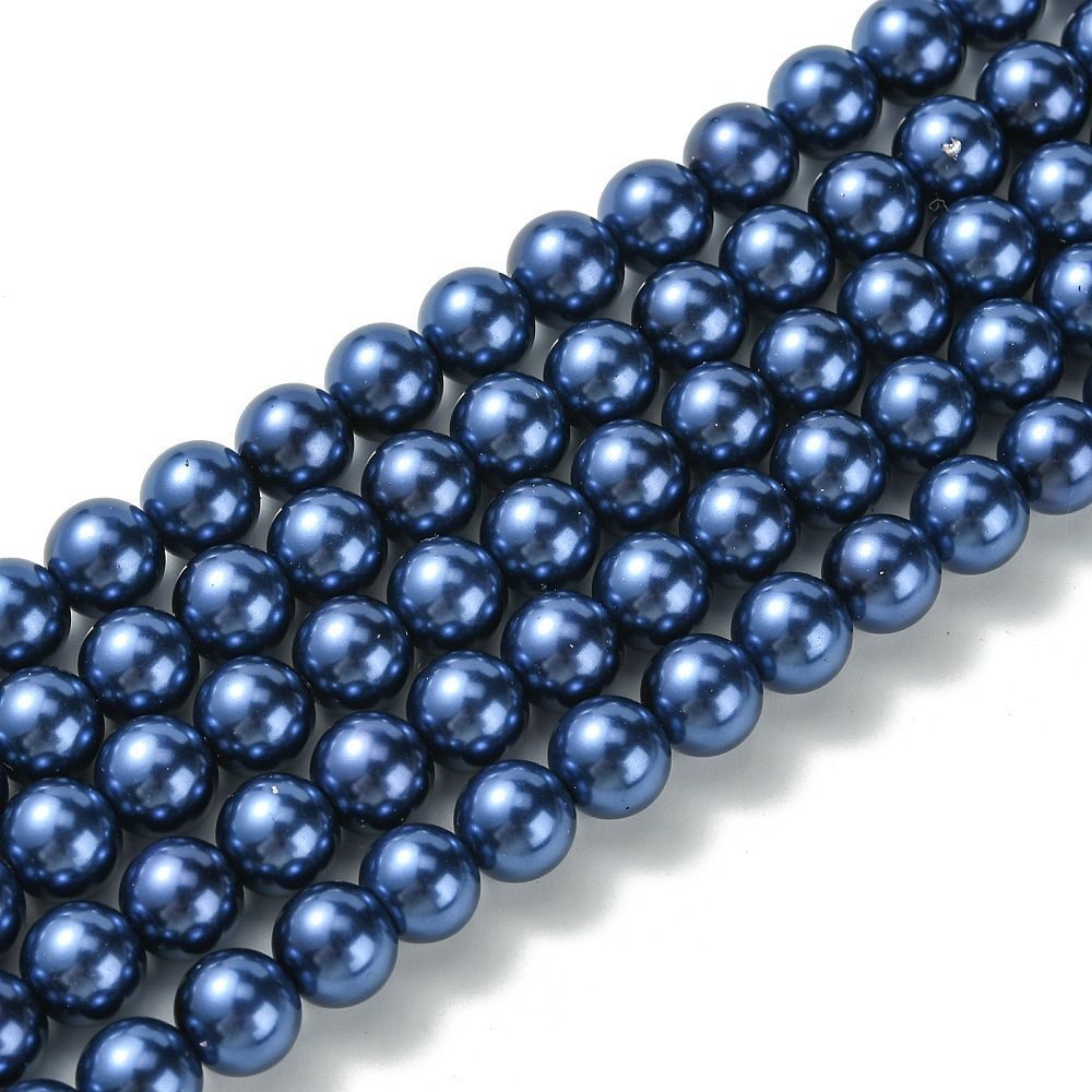 10mm Glass Pearls in Dark Blue