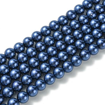 10mm Glass Pearls in Dark Blue