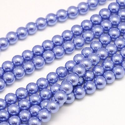 10mm Glass Pearls in Cornflower Blue