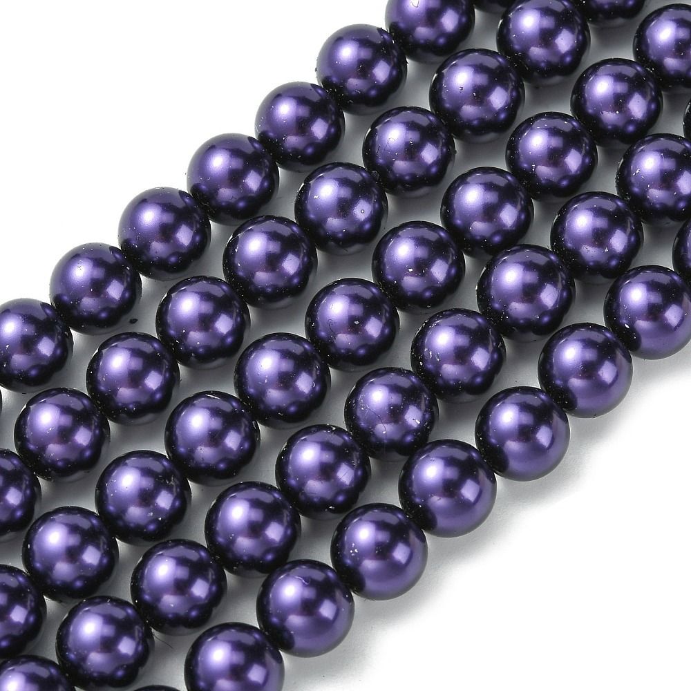 10mm Glass Pearls in Purple