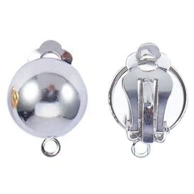 Antique Silver Plated Clip On Earrings with Ball