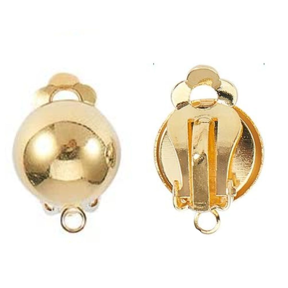 Gold Plated Clip On Earrings with Ball