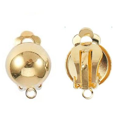 Gold Plated Clip On Earrings with Ball