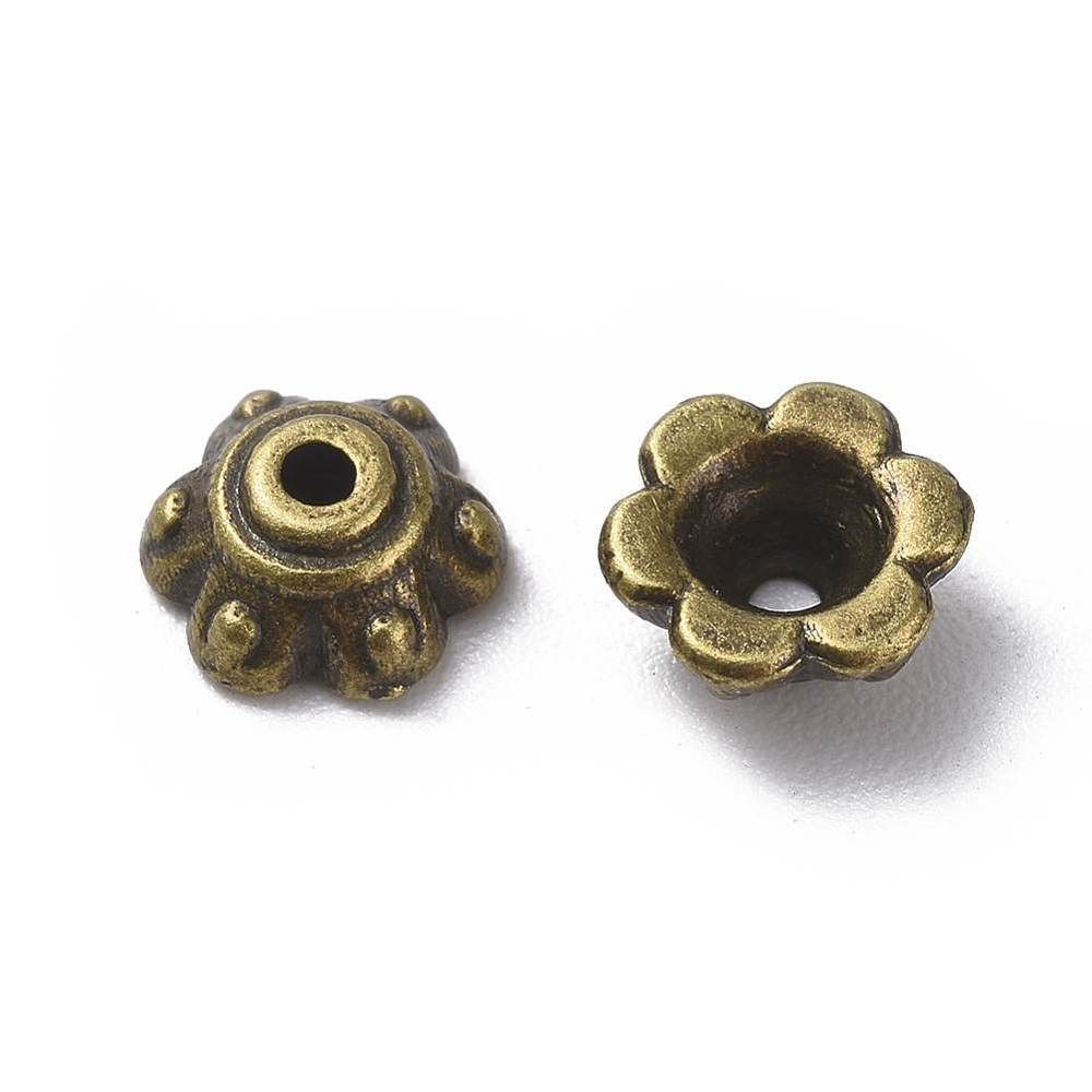 50 x Antique Bronze Bead Caps, 7x3mm