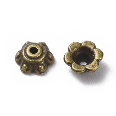 50 x Antique Bronze Bead Caps, 7x3mm