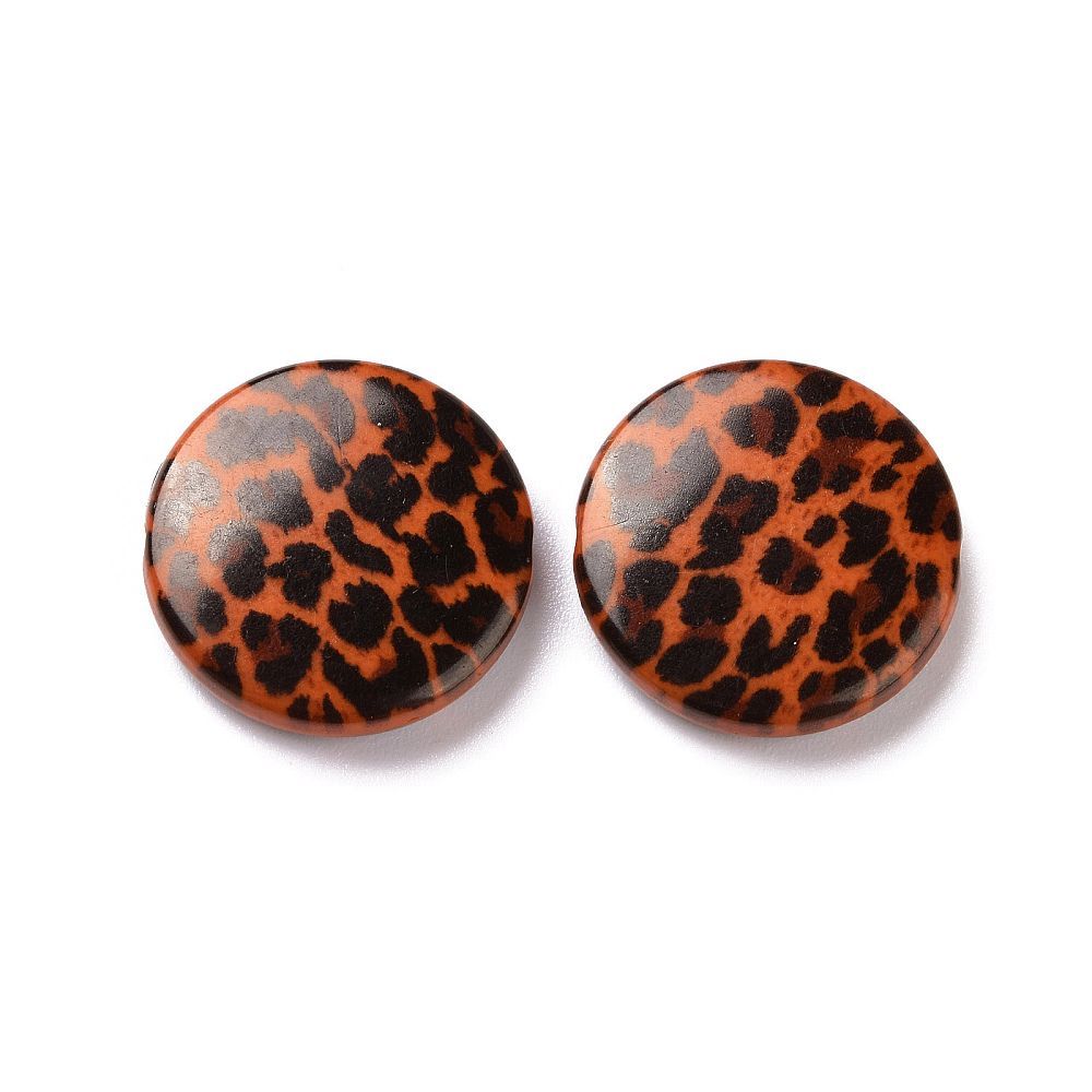 20 x Acrylic Animal Print Flat Round Beads, 20x5mm,