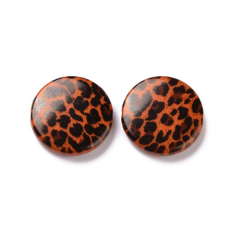 20 x Acrylic Animal Print Flat Round Beads, 20x5mm,