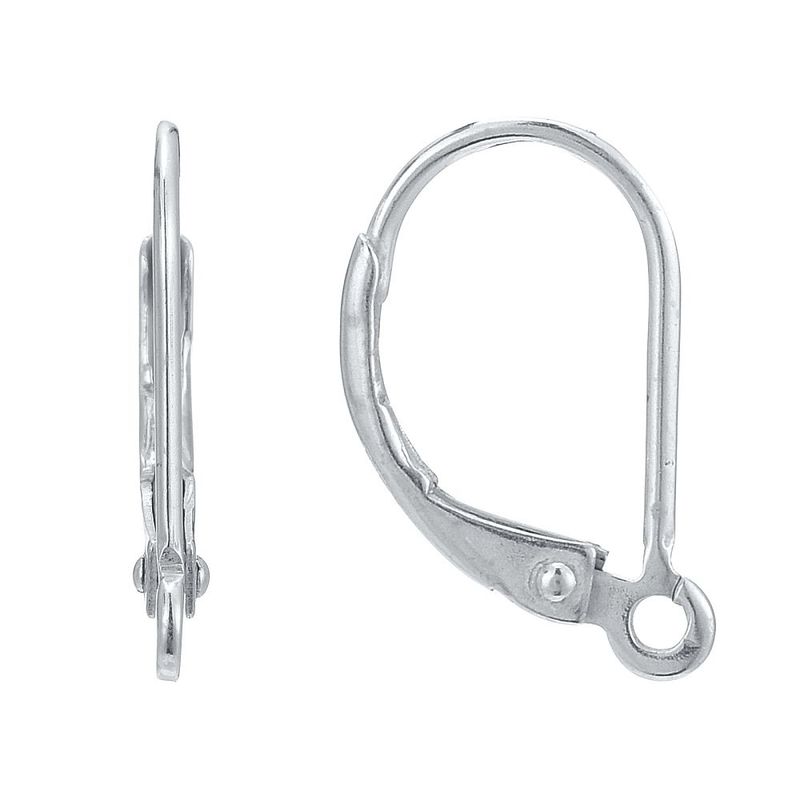 Sterling Silver Leverback Earring Findings, 1 Pair
