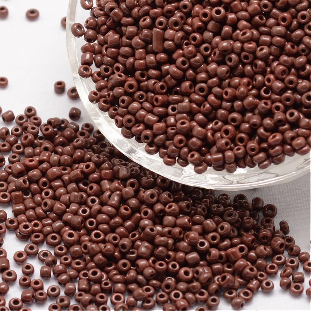 Seed Beads in Chocolate Brown, Size 15, Approx. 1.5mm