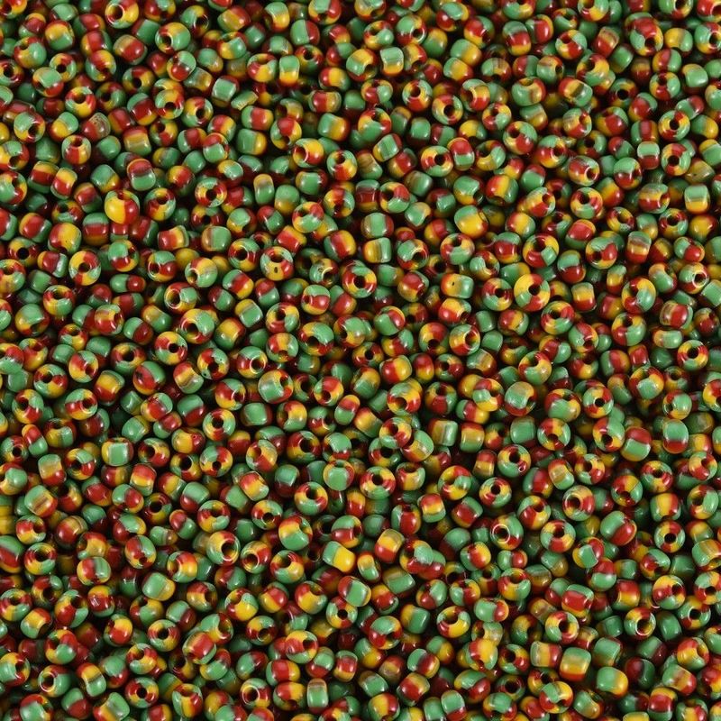 Seed Beads in Striped Colours, Size 12, Approx. 2mm