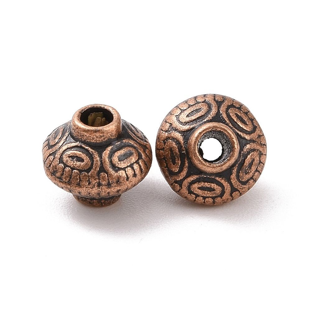 50 x Red Copper Bicone Beads, 6x5mm