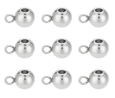 10 x Stainless Steel Hanger Bail Tubes, 9x6mm