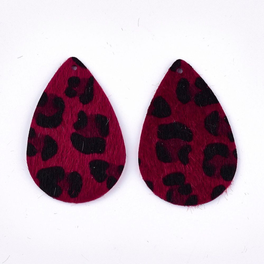 Faux Fur Animal Print Pendant, 57x37mm