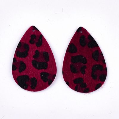Faux Fur Animal Print Pendant, 57x37mm