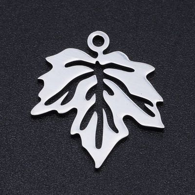 Stainless Steel Maple Leaf Charm/Pendant, 19x17mm