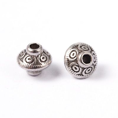 50 x Antique Silver Bicone Beads, 6x5mm