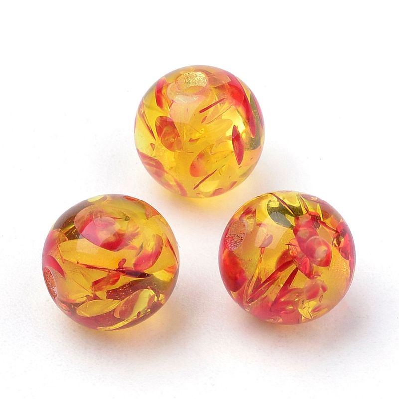 50 x 8mm Imitation Amber Resin Beads