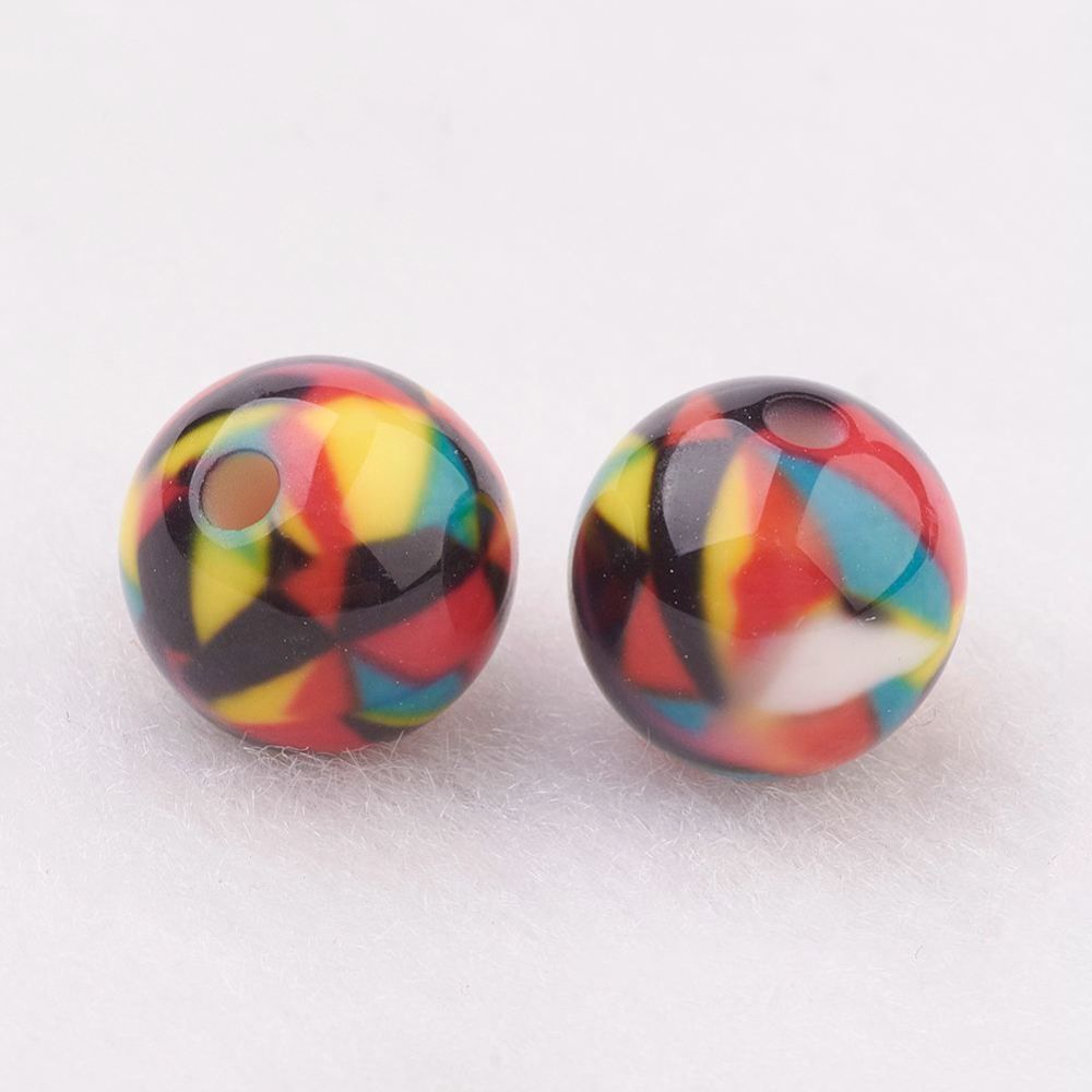 10 x 10mm Painted Resin Beads