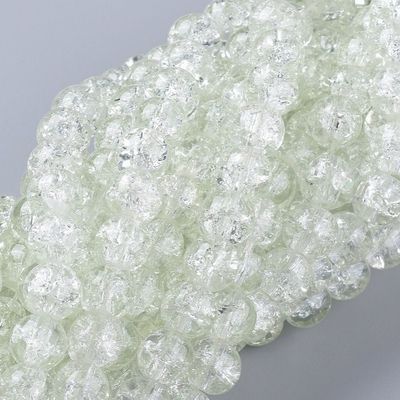 50 x 8mm Crackle Glass in Clear Glass