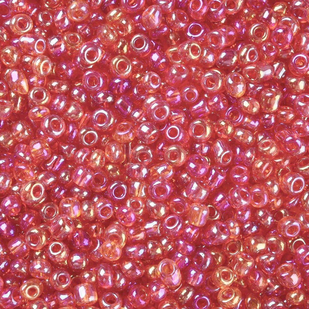 Seed Beads in Bright Red, Size 8, 3mm approx.