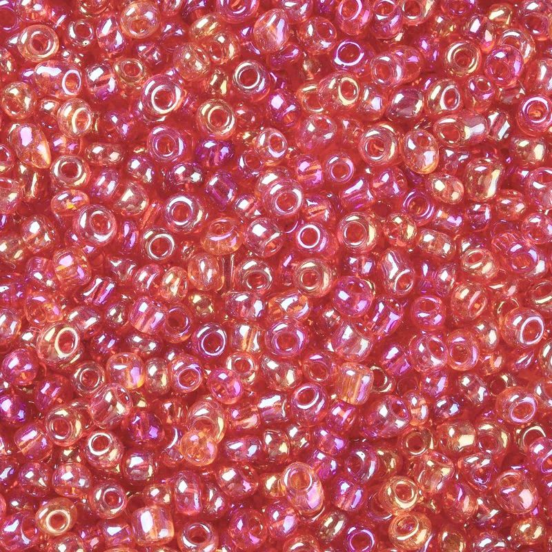 Seed Beads in Bright Red, Size 8, 3mm approx.