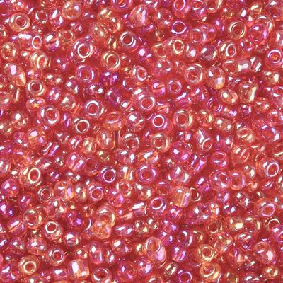 Seed Beads in Bright Red, Size 8, 3mm approx.
