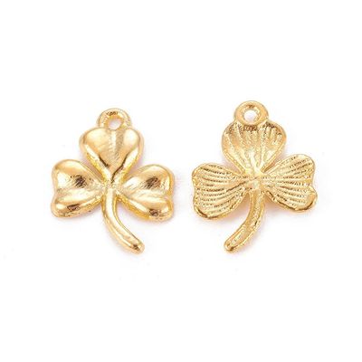 Gold Plated Shamrock Charm, 19x14mm