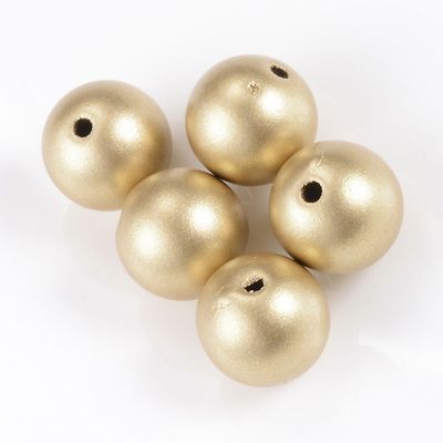 10 x 20mm Metallic Gold Painted Wooden Beads