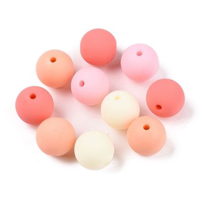 30 x 11mm Rubberized Acrylic Beads, Pinks