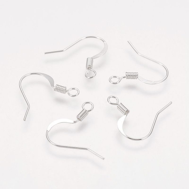 50 x French Ear Hooks in Silver, 15x17mm, Nickel Free
