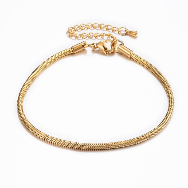 Stainless Steel Gold Plated Snake Chain Bracelet with Clasp, 20cm/7.75"