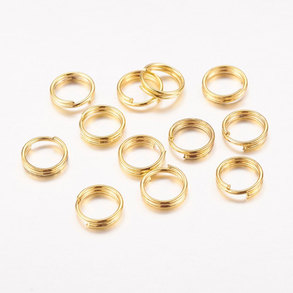 50 x 6mm Gold Plated Split Rings