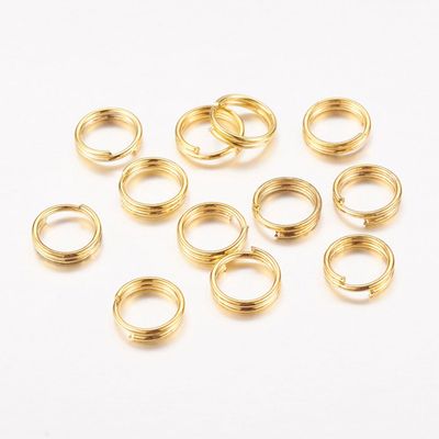50 x 6mm Gold Plated Split Rings