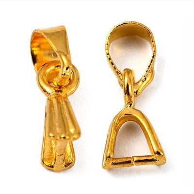 10 x Gold Plated Pinch Clip Bail, 9mm