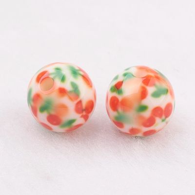 10 x 10mm Painted Resin Beads