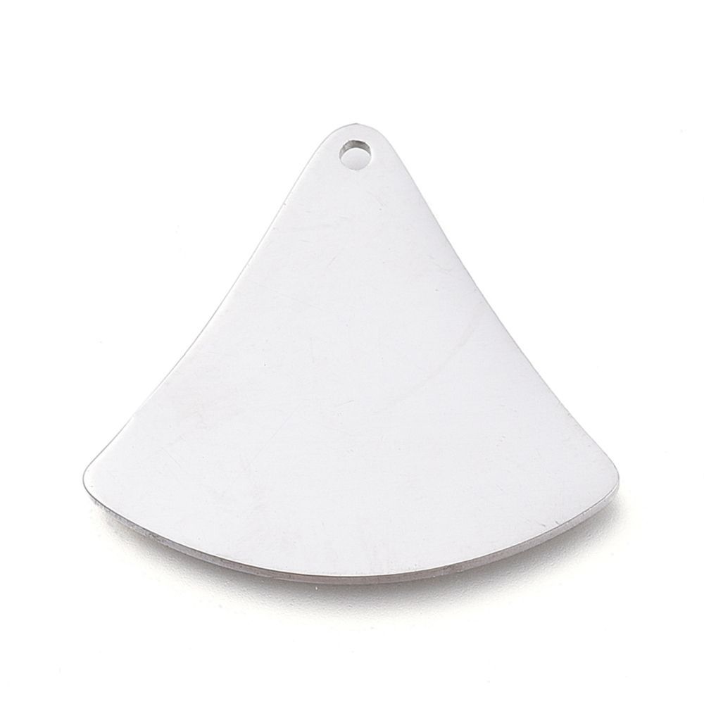 Stainless Steel Fan Pendant, 20x21mm